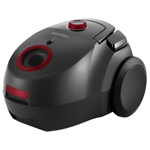 Grundig, VCC 3850 A Bodenstaubsauger mit Beutel, 800W, 2,1 L, Schwarz/Rot