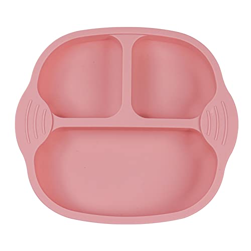 Idvvssx Silicone Suction Plate For Toddler, Baby Plate With Suction, Kids Silicone Divided Plate, Adorable Baby Toddler Plate With Handles, Pink #TOP4