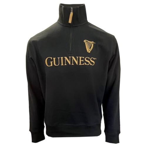 Sweat-shirt Guinness noir zippé idéal pour les soirées pub