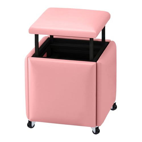 Pouf gigogne en cuir d'exception, tabouret de canapé mobile luxe - 2