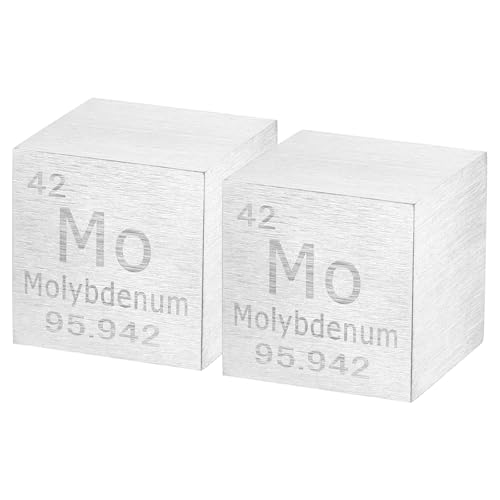 Image of uxcell 1 Inch Molybdenum Cube High Density Metal Element Cube 2 Pcs | Chemical Elements Collection Science Education Experiment Application Silver