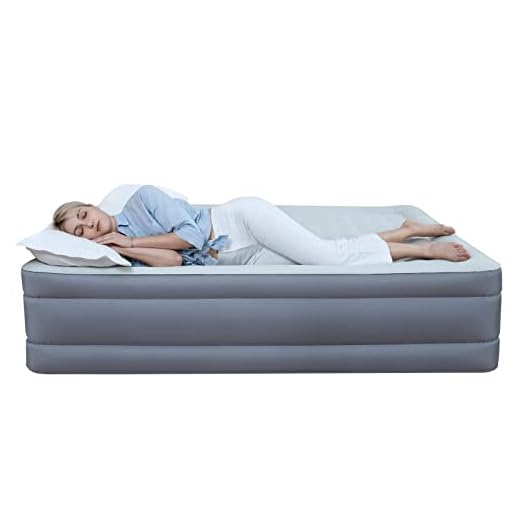BeyondHOME Odorless Air Mattress Queen with Built-in Pump, One Button Inflation and Auto Stop, 18 Inches Inflatable Bed, 720 LB Support Leakproof Airbed for Guests, Camping, Home