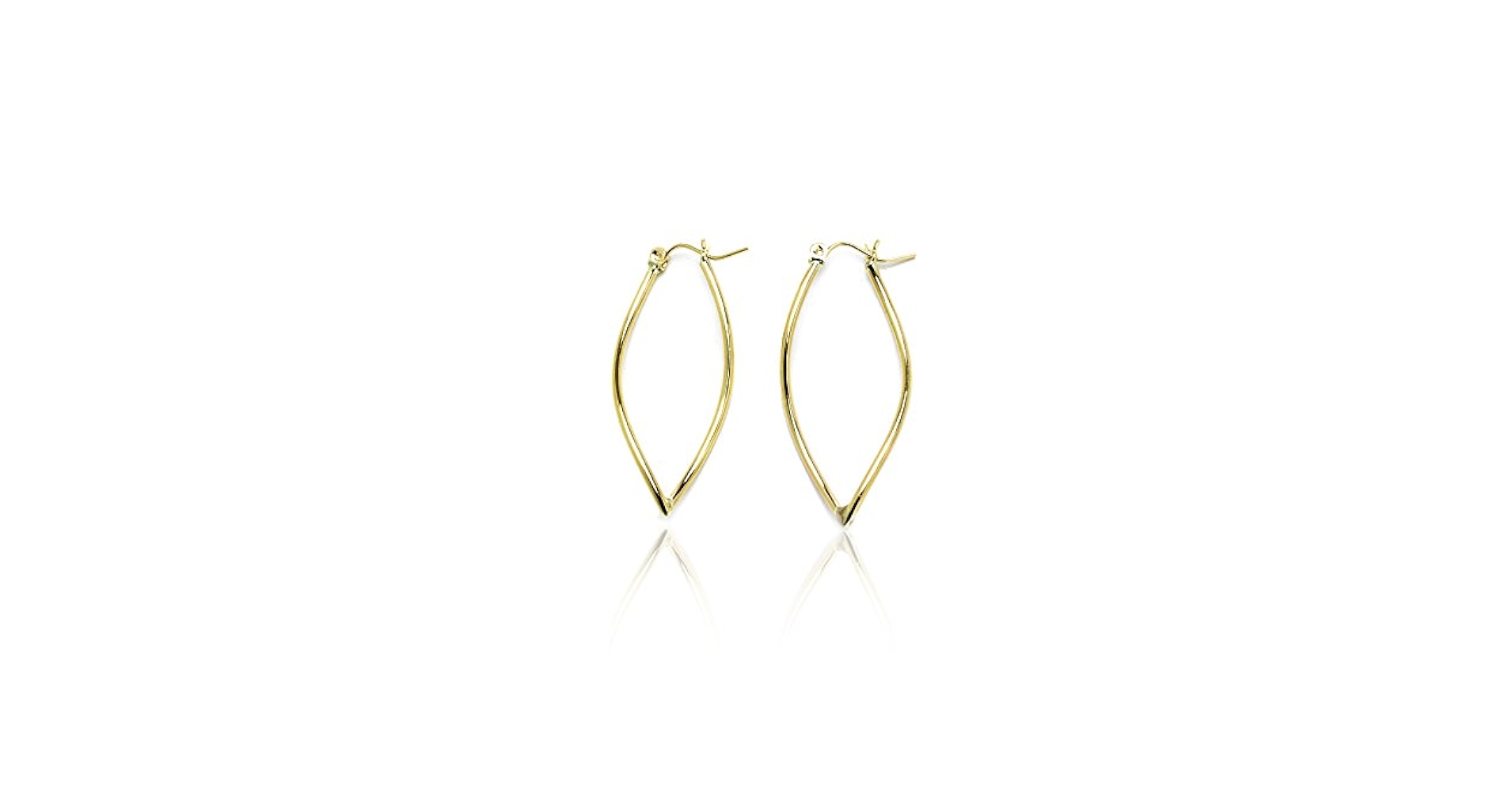 Amazon | SL Gold Imports ピアス 14K 先の尖った楕円形フープ