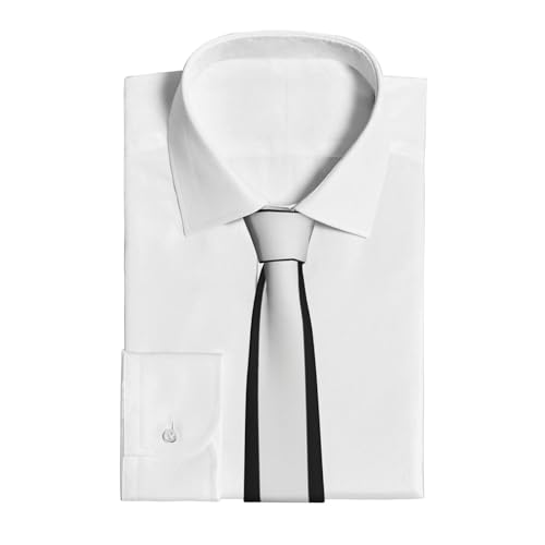 AdaNti Black & White Stripe print Skinny Tie for Men 3.1