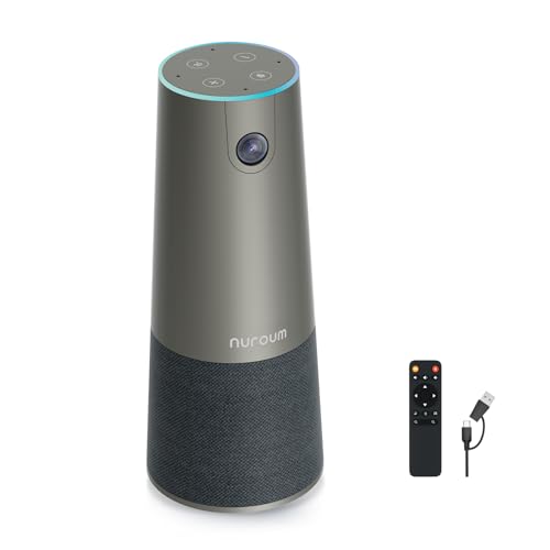 Nuroum C46 Webカメラ 4K 会議用マイクスピーカー UHD 500万画素 ウェブカメラ 120°超広角 5倍ズーム ノイズキャンセリングマイク リモコン操作 自動フレーミング 内蔵 半径5m 集音 全二重通話 USB接続 ビデオ会議/オンライン授業/チームワーク/ハイブリッドワーク用 Skype/Zoom対応 企業/講室/病院/教会用 日本語サポート