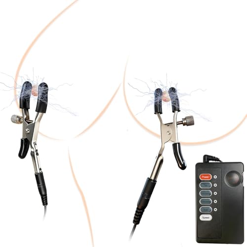 Elektrostimulation Nippelklemmen Elektro-Schock-Spielzeug für Brust und Flirten Einstellbar Nippelklemme Sex Toys Bondage Set Nippel Stimulation SM Fetisch Sexspielzeug Für Frauen Männer