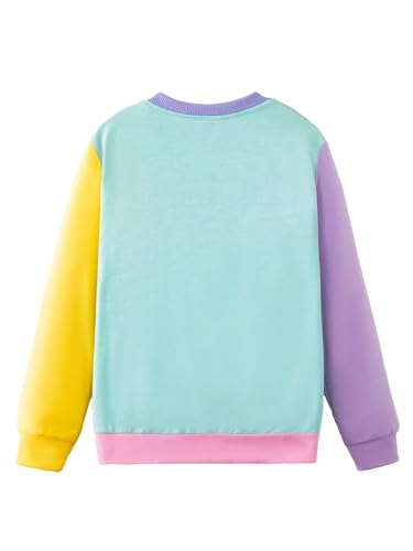 WDIRARA Girl's Letter Graphic Print Colorblock Long Sleeve Button Front Baseball Bomber Jacket2