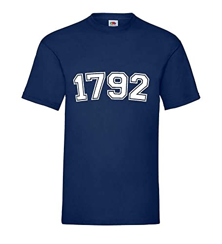 T-shirt homme bleu marine 1792 en grande taille XXXL pour un style quotidien