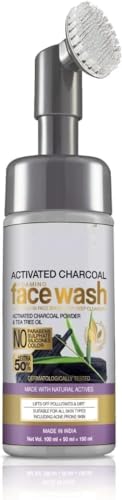 Twirlsilk Skin Science - Jabón facial espumoso de carbón con cepillo facial integrado para una limpieza profunda, sin parabenos, sulfatos, siliconas y color, 100 ml