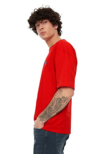 Image of Solid Baggy & Dropshoulder Oversized T-Shirt for Men