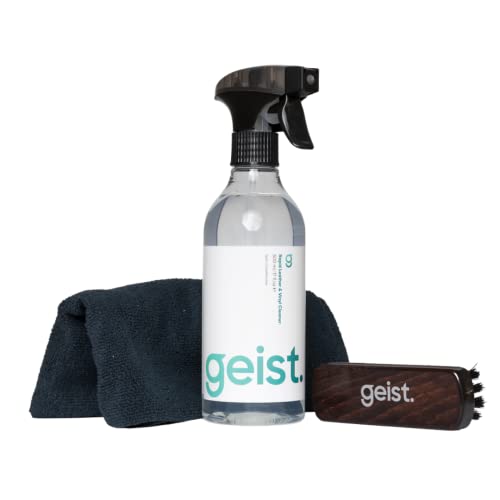 Geist. Rapid | Limpiador de Cuero y Vinilo | para Interiores de automóviles, sofás, Muebles, Bolsos, Zapatos y más (Limpiador+Cepillo+Trapo)