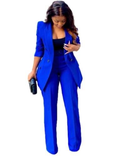 Women's Business Office Christmas Suit Double Breasted Buttons Jacket 2-Piece Set Tuxedos