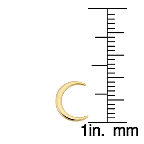Kooljewelry 14k Yellow Gold High Polish Crescent Moon Stud Earrings3