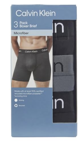 Calvin Klein Microfiber Men's Boxer Briefs, 3 pack, Black Assortment4