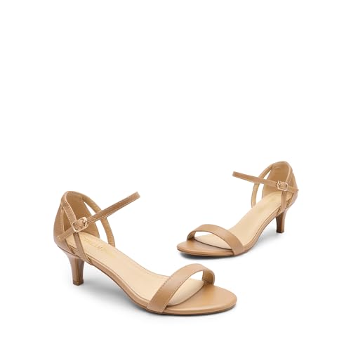 DREAM PAIRS DREAM PAIRS Women's Lexii Fashion Stilettos Open Toe Pump Heel Sandals,Size 8.5,Nude/Pu,LEXII