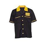 Men's Clerks 3 Cosplay Costume Shirt Clerk Jacket Randal Dante Jay Shirts Button Down Short Sleeves (US, Alpha, Medium, Regular, Regular, Black&Yellow)