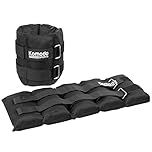 KOMODO Adjustable Ankle Weights with Removable Weight Pouches for Wrist Foot Strength Endurance Training (Black, 2 x 5kg (10kg Total))