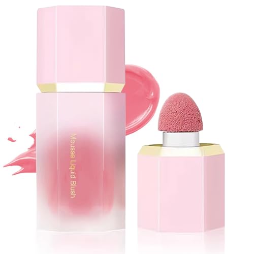 Liquid Blush, Soft Cream Liquid Blush Stick with Fine Glitter - Long Lasting, Natural-Looking Cheek Tint Makeup - Moisturizing and Lightweight Beauty Product