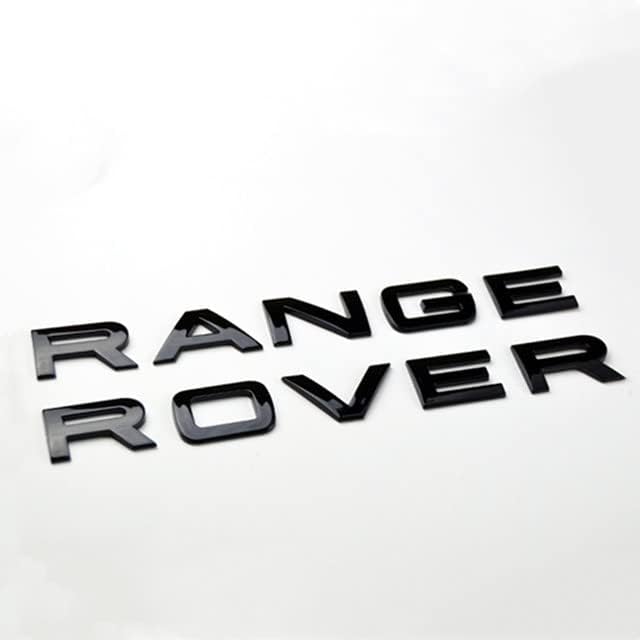 Manfox 3D Raised Head Cover Hood Front Letters Emblem/Tailgate Rear Letters Emblem Sports Line Badge Letter Emblem,3M Adhesive Backing Compatible for RA Rover Accessories (Gloss Black)