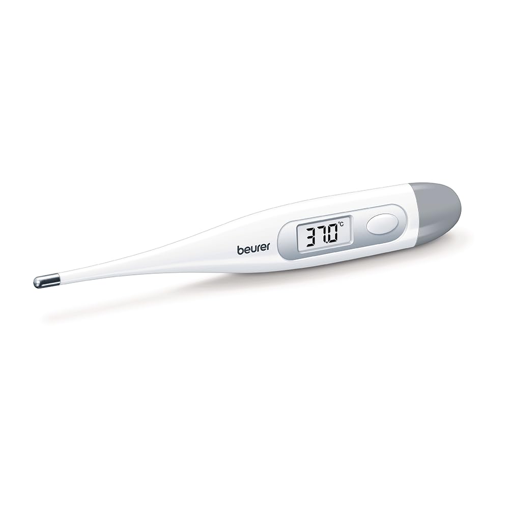 Beurer FT9 Digital and Body Thermometer, Water Resistant, LCD display with measurement range +/- .1 ºC, acoustic signal, without Glass, Color White