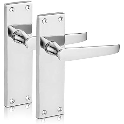 XFORT Victorian Lever Latch Chrome Door Handles Cover