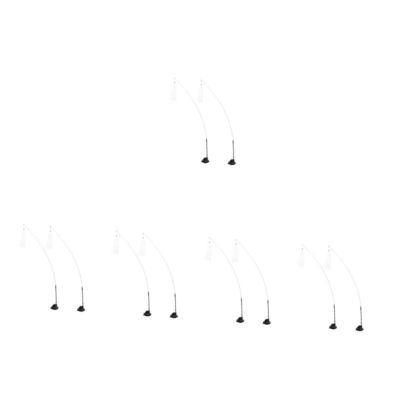 VANZACK 5sets Giocattoli Interattivi Per Gatti Con Piume e Ventose Di Cannette Teasing Per Gioco e Rafforzare Con Tuo Felino