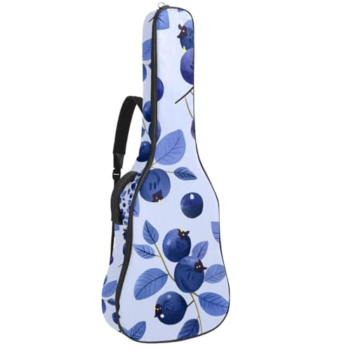 Sac guitare acoustique 109 cm imprimé myrtille avec double poche dos