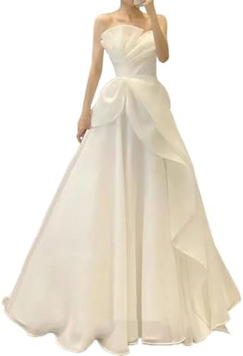 Women's Wedding Dress Long Dress Party Dress Evening Dress Bride Dress Simple Elegant Formal Tulle Maxi Slim Slimming Wedding Ceremony Performance Party