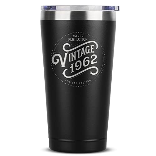 Sodilly 1962 Retro 16 oz Black Coffee Tumbler - Perfect for Hot or Cold Beverages