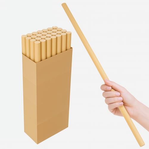 25 PCS Bamboo 1/4 Wooden Dowel Rods 24 Inch - Long Dowels for Crafting Set for DIY Craft Wooden Projects, Wood Dowels 1/4 Inch Natural Wood Rod Sticks for Craft Supplies & Materials Floral
