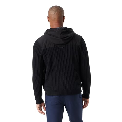 BASS OUTDOOR Men's Full Zipper Front Water Resistant Hooded Sweater with Drawstring and Kangaroo Pockets Standard3