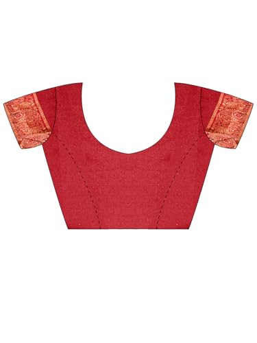 Image of AKHILAM Women's Kanjivaram Woven Soft Silk Saree With Blouse Piece