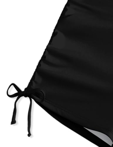 Image of BAVADER Girls Swimsuit 2 Pcs Solid Color Cutout Tankini with Shorts Drawstring Bathing Suit for Girls Swimwear 7-14Y