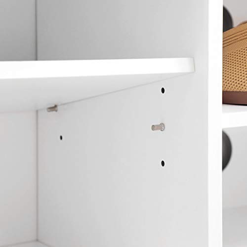 VASAGLE | Schrank für Flur, Schuhschrank mit Schiebetüren & höhenverstellbare Einlegeböden, 100 x 70 x 35 cm | Weiß – Bild 5