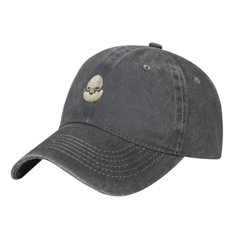 WHJSHOP Gorra de béisbol negra para adultos, diseño de esqueleto con imagen de cáscara de huevo para hombres y mujeres, cómoda y ajustable