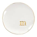 COLLECTIVE HOME - Ceramic Jewelry Tray, Decorative Trinket Dish for Rings Earrings Necklaces Bracelet Watch Keys, Birthday Mother's Day Christmas Gift for Women, 4.75', Glossy (m)