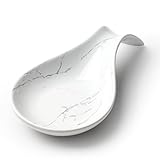 Spoon Rest for Stove Top, Kitchen Spoon Holder, White Marble Spoon Rest for Counter, Ceramic Cooking Utensil Rest for Spatula, Ladle, ANTIS'S HOME