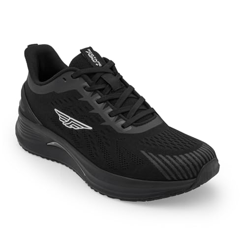 Image of Red Tape Men's Sneakers Black Silver Mesh Round Toe Lace-Up