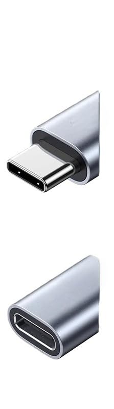 Przedłużacz USB C, męski na żeński, przedłużacz typu C, 0,5 m, 10 Gb/s, aluminiowy szary)