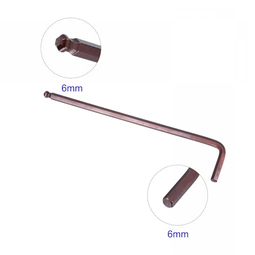 Unifizz 6mm Ball End Hex Key Wrench, L Shaped Long Arm Allen Wrench S2 Steel Repairing Tool, Metric 2 Pcs - Image 3