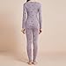 Thermal Underwear Set for Women Floral Printed Long Johns Stretch Base Layer Cold Weather Top & Bottom Nightwear Sets