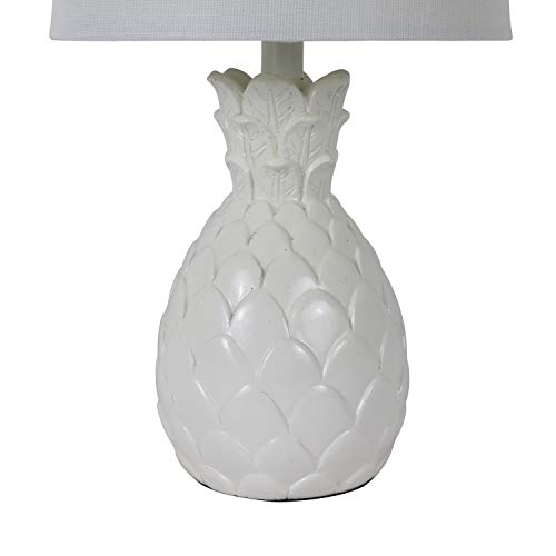 Décor Therapy Tl13947 Geraldine Polyresin Pineapple Lamp, High Gloss White #TOP2