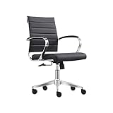 Sedero Silla de oficina Cádiz con mecanismo basculante síncrono - Silla de escritorio de piel sintética negra - Silla ejecutiva para oficina u oficina en casa - Resorte de gas Silla de oficina para un