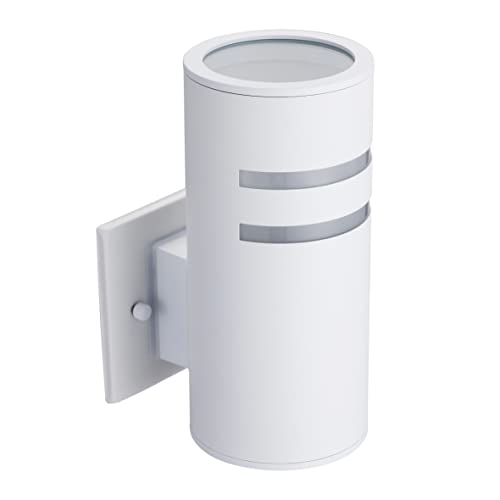 Tengxin Outdoor Wall Sconce,Exterior Wall Light,White Finish Sensor Porch Lights,18/8 Stainless Steel Material,Weather-Proof,Ul Listed((8.7" Height, No Bulbs) #TOP8