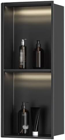 Niche de douche intégrée LED solution gain de place 70x28cm acier inoxydable antirouille