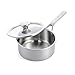 Merten & Storck, 3-Ply Casseruola In Ceramica Antiaderente Con Coperchio, 16 cm / 1.49L, Argento