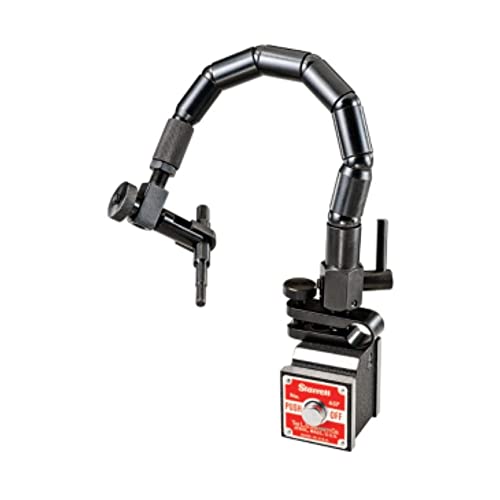 Starrett Magnetic Base Indicator Holder, High Precision, Adjustable Arm, Strong Magnetic Grip, for Machinists & Engineers, Versatile Positioning - 657TW