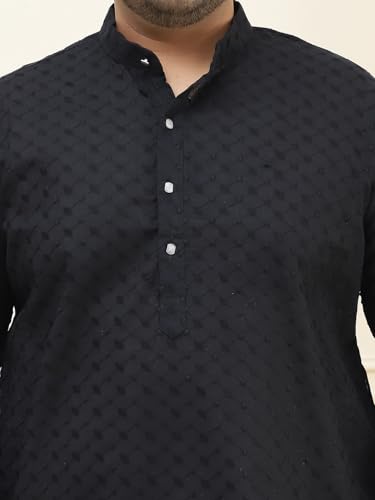 Image of SOJANYA Plus (Since 1958) Men's Silk Blend Embroidered Only Long Kurta