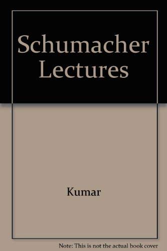 Schumacher Lectures 0060908432 Book Cover
