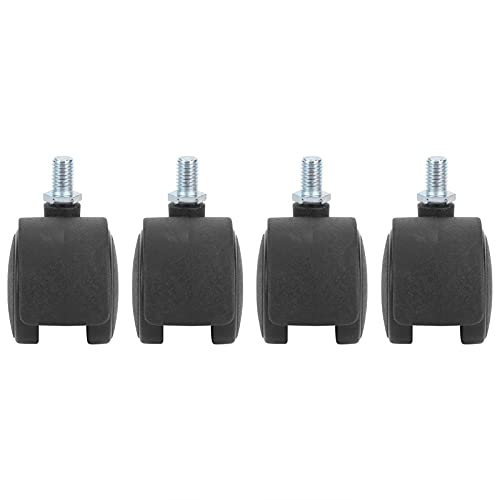 Image of 4PCS 1.5 Inch Swivel Caster Wheels with Threaded Stem - 360 Rotatable Heavy Duty Furniture Casters for Office Chair, Cabinet, Desk, and Bed Frame